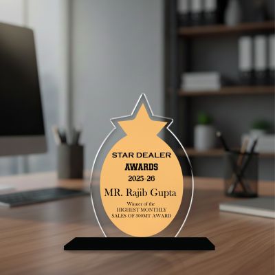 Highest Monthly Sales Award Trophy Personalized Acrylic Award Trophy Custom with Name | Achievement Award for Employee, Corporate Recognition Thankyou Gift for Employee